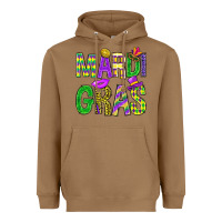 Toasted Coconut Mardi Gras Carnaval Mask With Fleur De Lis Heavyweight Hoodie - BundleAndBundleShop