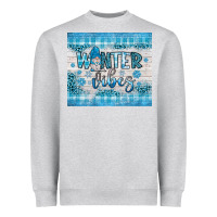 Heather Grey winter vibes gnome Heavyweight Sweatshirt - JahusDesignShop
