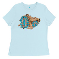 Gemstone Wood Leopard Patch Ladies Tee | Teevron