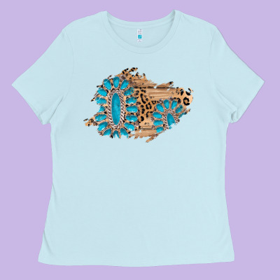 Gemstone Wood Leopard Patch Ladies Tee Designed By Adodesignshop