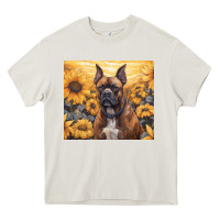 Cream boxer dog Heavy Core Tee - Unal Design