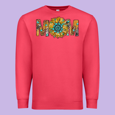 Western Mom With Gemstone And Sunflower Premium Sweatshirt Designed By Bundleandbundleshop