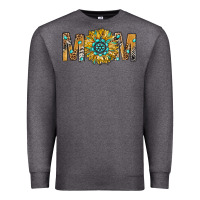 Charcoal Heather Western Mom With Gemstone And Sunflower Premium Sweatshirt - BundleAndBundleShop