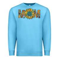 Ocean Blue Western Mom With Gemstone And Sunflower Premium Sweatshirt - BundleAndBundleShop