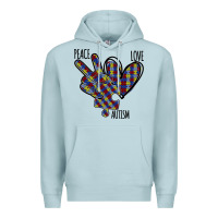 Blue Mist Peace Love Autism Premium Hoodie - Bettercallsaul