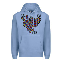 Colony Blue Peace Love Autism Premium Hoodie - Bettercallsaul