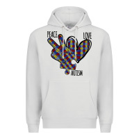 Dove Grey Peace Love Autism Premium Hoodie - Bettercallsaul