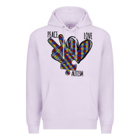 Lilac Peace Love Autism Premium Hoodie - Bettercallsaul