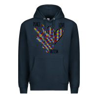 Navy Peace Love Autism Premium Hoodie - Bettercallsaul