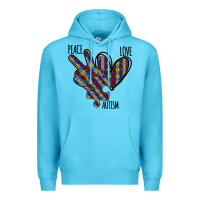 Ocean Blue Peace Love Autism Premium Hoodie - Bettercallsaul