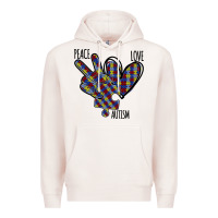 Pale Pink Peace Love Autism Premium Hoodie - Bettercallsaul