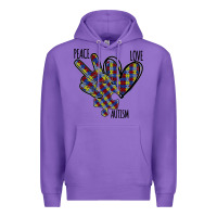 Purple Peace Love Autism Premium Hoodie - Bettercallsaul