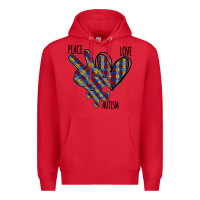 Red Peace Love Autism Premium Hoodie - Bettercallsaul