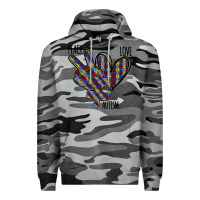 Slate Camo Peace Love Autism Premium Hoodie - Bettercallsaul