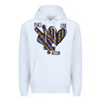 White Peace Love Autism Premium Hoodie - Bettercallsaul