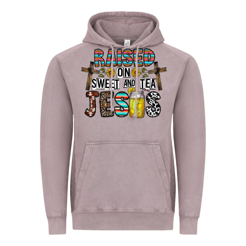 Raised On Sweet And Tea Jesus Vintage Hoodie by CowhideDigitalArt | Teevron