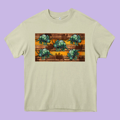 Dinosaur Triceratops Sippy Cup Heavy Core Tee Designed By Artiststas