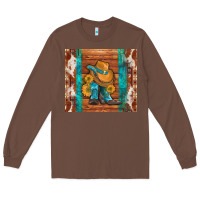 Chestnut cowboy boots turquoise aztec cowhide Long Sleeve Tee - Artiststas