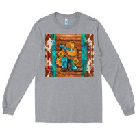 Heather Grey cowboy boots turquoise aztec cowhide Long Sleeve Tee - Artiststas