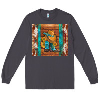 Smoke cowboy boots turquoise aztec cowhide Long Sleeve Tee - Artiststas