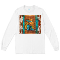 White cowboy boots turquoise aztec cowhide Long Sleeve Tee - Artiststas