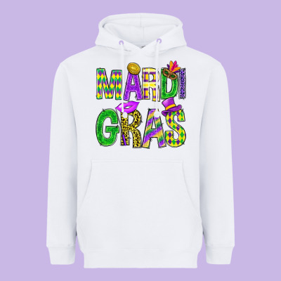 Mardi Gras Carnaval Mask Digital Paper, Heavyweight Hoodie Designed By Bundleandbundleshop