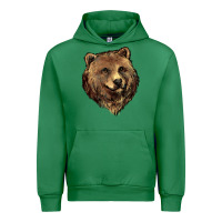 Emerald Grizzly Bear Head Urban Hoodie - HowdyJamesFarm