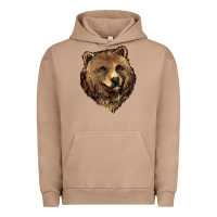 Pigment Burro Grizzly Bear Head Urban Hoodie - HowdyJamesFarm