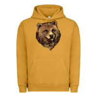 Pigment Peanut Butter Grizzly Bear Head Urban Hoodie - HowdyJamesFarm
