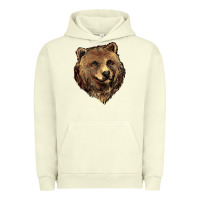 Pigment Pistachio Grizzly Bear Head Urban Hoodie - HowdyJamesFarm