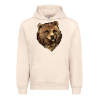 Sandshell Grizzly Bear Head Urban Hoodie - HowdyJamesFarm