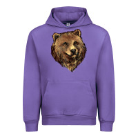 Grizzly Bear Head Urban Hoodie | Teevron