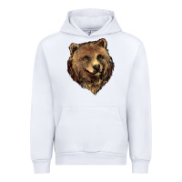 White Grizzly Bear Head Urban Hoodie - HowdyJamesFarm