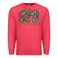 Cardinal With God All Things Are Possible With Cross Premium Sweatshirt - BundleAndBundleShop