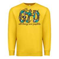 Lemon With God All Things Are Possible With Cross Premium Sweatshirt - BundleAndBundleShop
