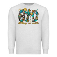 Oatmeal Heather With God All Things Are Possible With Cross Premium Sweatshirt - BundleAndBundleShop