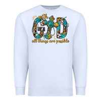 White With God All Things Are Possible With Cross Premium Sweatshirt - BundleAndBundleShop