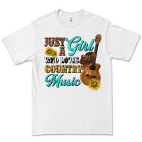 White just a girl who loves country music Premium Tee - texasbilliewilder