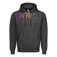 Charcoal Heather mardi gras mambo Zipper Hoodie - MaliasSmallBusiness
