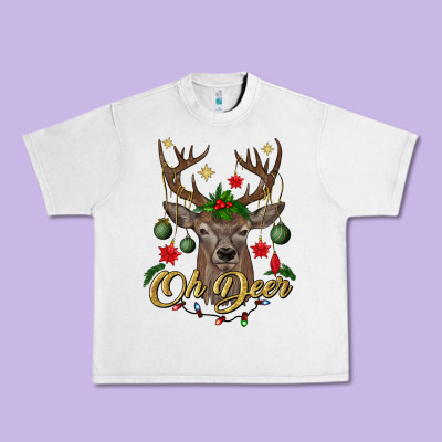 Oh Deer Christmas Urban Heavy Tee Designed By Bundleandbundleshop