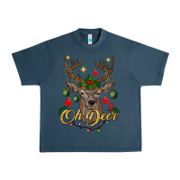 Midnight Navy oh deer Christmas Urban Heavy Tee - BundleAndBundleShop