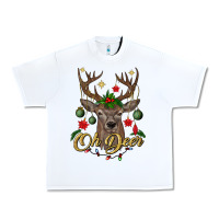 White oh deer Christmas Urban Heavy Tee - BundleAndBundleShop