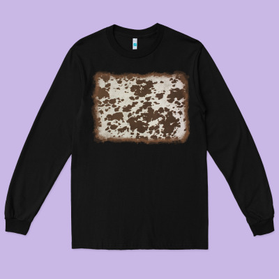 Cowhide Background Long Sleeve Tee Designed By Adodesignshop