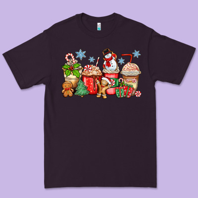 Christmas Coffee Cups Premium Tee Designed By Zillion Design Studio