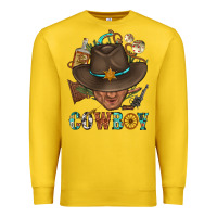 Lemon Western Cowboy Portrait With Cactus Premium Sweatshirt - BundleAndBundleShop