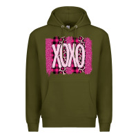 Army Green Love Xoxo Brushstrokes Valentines Premium Hoodie - Bettercallsaul