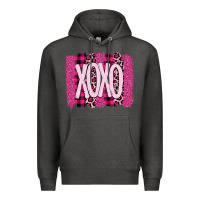 Charcoal Heather Love Xoxo Brushstrokes Valentines Premium Hoodie - Bettercallsaul