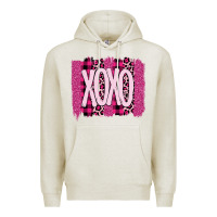 Oatmeal Heather Love Xoxo Brushstrokes Valentines Premium Hoodie - Bettercallsaul