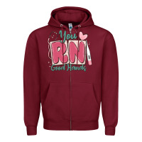 Burgundy you rn good hands registered nurse Zipper Hoodie - MaliasSmallBusiness