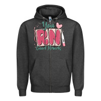 Charcoal Heather you rn good hands registered nurse Zipper Hoodie - MaliasSmallBusiness